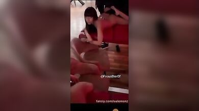 Laale monz pompino e pecorina con sborra in bocca e ingoio of